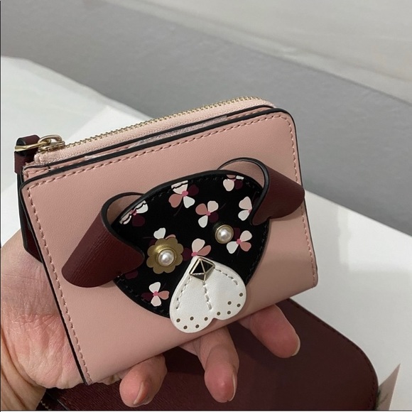 🏵NEW🏵Kate Spade floral puppy/dusty pink color crossbody bag and wallet set - Picture 2 of 8